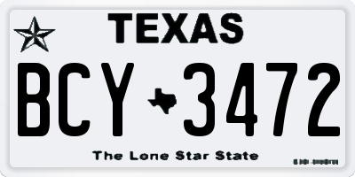 TX license plate BCY3472