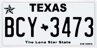 TX license plate BCY3473