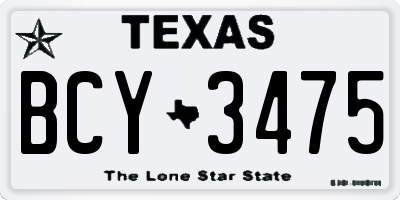 TX license plate BCY3475