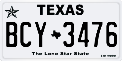 TX license plate BCY3476