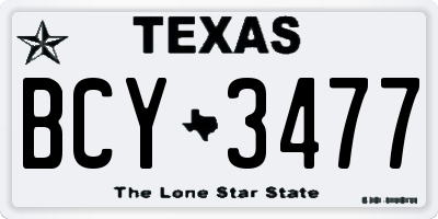 TX license plate BCY3477