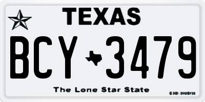 TX license plate BCY3479