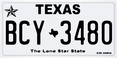 TX license plate BCY3480