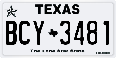 TX license plate BCY3481