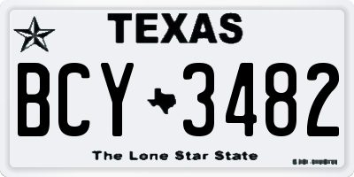 TX license plate BCY3482