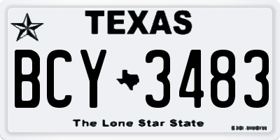 TX license plate BCY3483