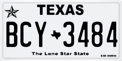 TX license plate BCY3484