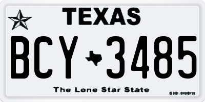 TX license plate BCY3485