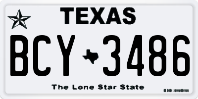 TX license plate BCY3486