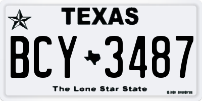TX license plate BCY3487
