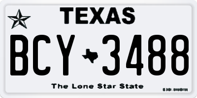 TX license plate BCY3488