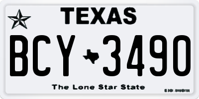 TX license plate BCY3490