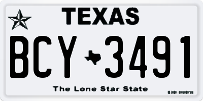TX license plate BCY3491