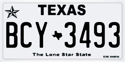 TX license plate BCY3493