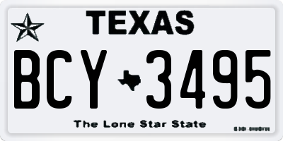 TX license plate BCY3495
