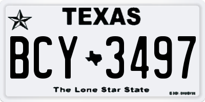 TX license plate BCY3497