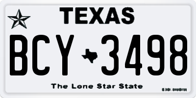 TX license plate BCY3498