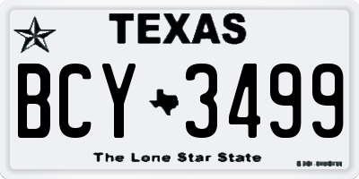 TX license plate BCY3499
