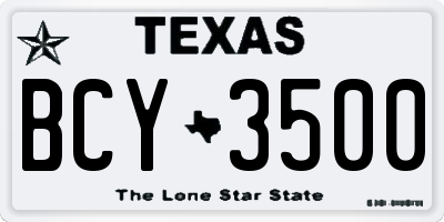 TX license plate BCY3500
