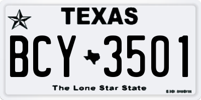TX license plate BCY3501