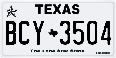 TX license plate BCY3504