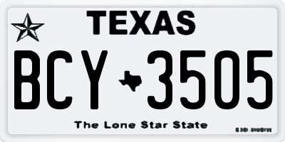 TX license plate BCY3505