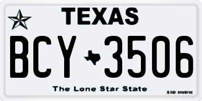 TX license plate BCY3506