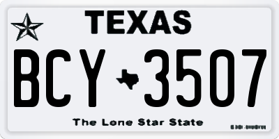 TX license plate BCY3507