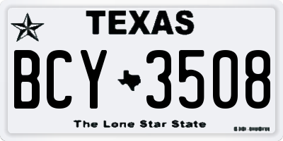 TX license plate BCY3508