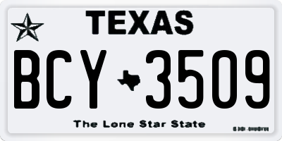 TX license plate BCY3509