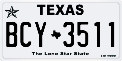 TX license plate BCY3511