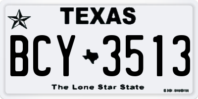 TX license plate BCY3513