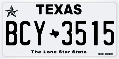 TX license plate BCY3515