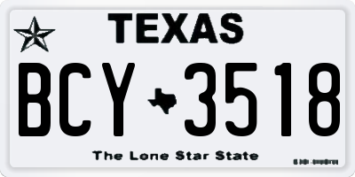 TX license plate BCY3518