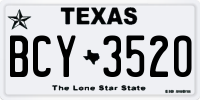 TX license plate BCY3520