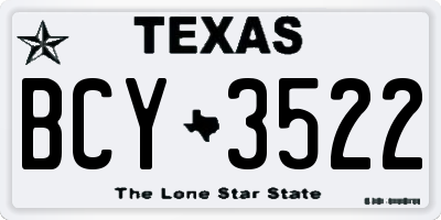 TX license plate BCY3522