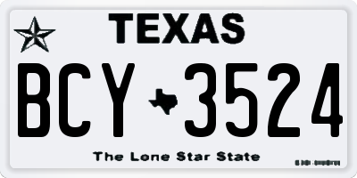 TX license plate BCY3524