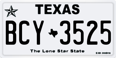 TX license plate BCY3525