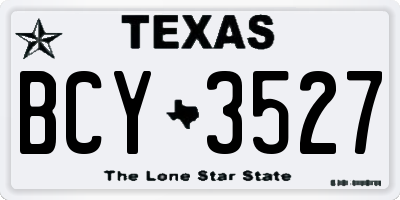 TX license plate BCY3527