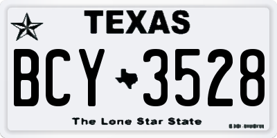 TX license plate BCY3528