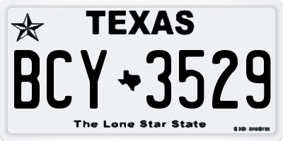 TX license plate BCY3529