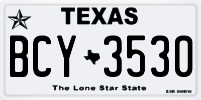TX license plate BCY3530