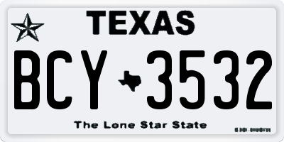 TX license plate BCY3532