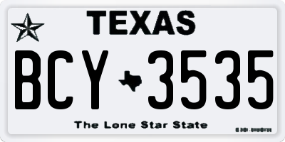 TX license plate BCY3535