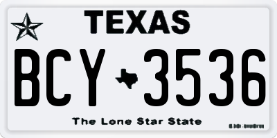 TX license plate BCY3536