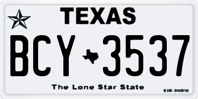 TX license plate BCY3537