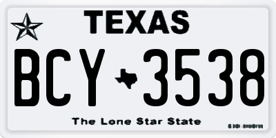 TX license plate BCY3538