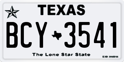 TX license plate BCY3541