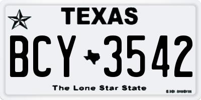 TX license plate BCY3542