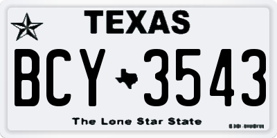 TX license plate BCY3543